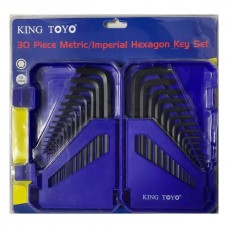 King Toyo Professional Hexagon Allen Key Set 30pcs (mm n inch)